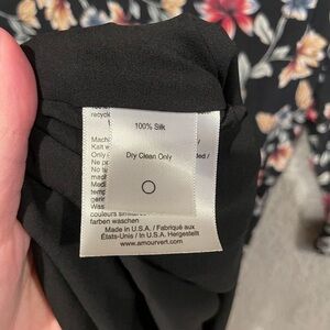 Amour Vert Black Silk Top